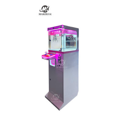 Single Player Tempering Glass Arcade Claw Crane Machine Pink Color